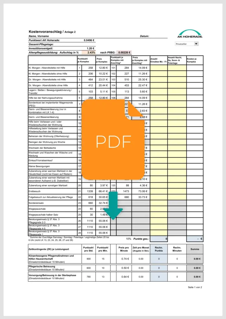 Vorschaubild PDF Kostenvoranschlag AK Hoherade